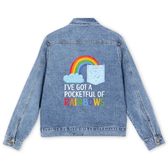 I've Got A Pocketful Of Rainbows Rainbow Lover Men's Denim Jackets