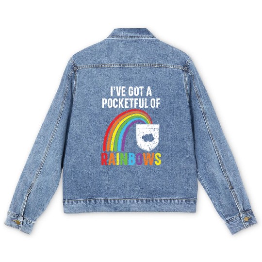 I've Got A Pocketful Of Rainbows Rainbow Lover Men's Denim Jackets