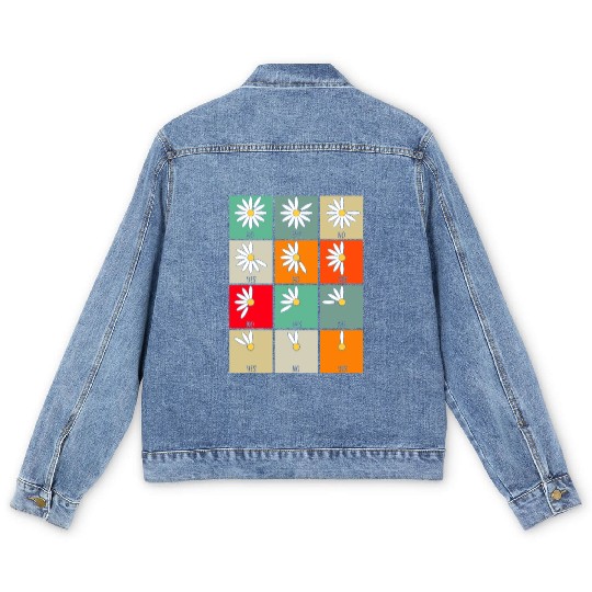Wish Game Daisy Yes No Cute Flowers Men's Denim Jackets