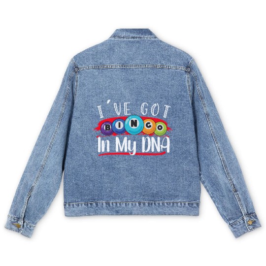 Bingo Card Game Grandma Bingo Player Bingo Cards Men's Denim Jackets
