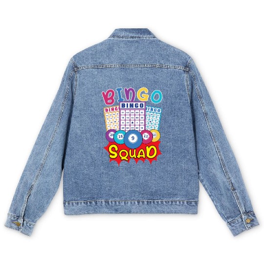 Bingo Card Game Grandma Bingo Player Bingo Cards Men's Denim Jackets