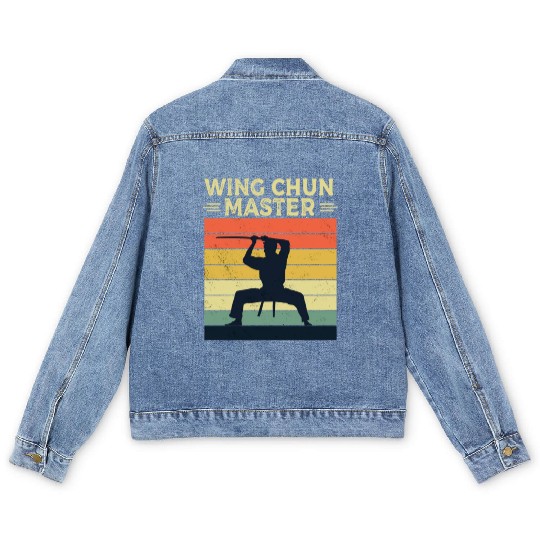 Wing Chun Master Martial Arts Fighter Coach Men's Denim Jackets