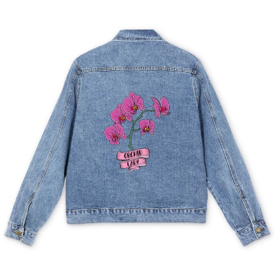 Orchid Plant Lady Cartoon Men's Denim Jackets