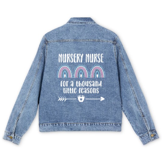 Newborn Nursery Nurse Gift Newborn Nursery Nursing Men's Denim Jackets