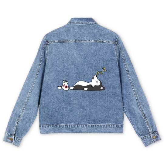 Husky Sake Drunk Men's Denim Jackets