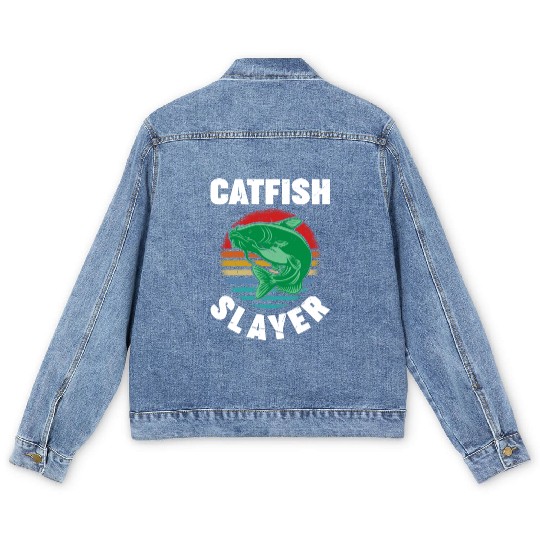 Catfish Slayer - Wels Catfish Hunter Men's Denim Jackets