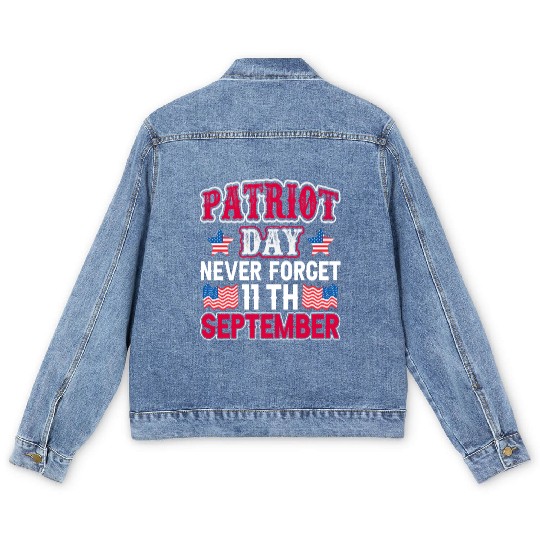 9/11 Patriot Day USA, Patriot Day, Never Forget Men's Denim Jackets