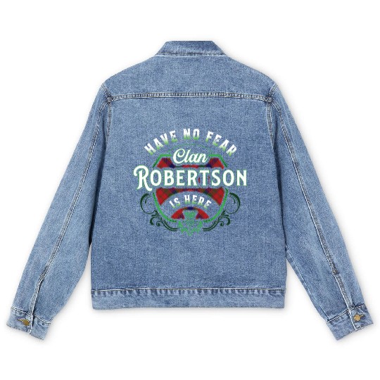 Funny Scottish Clan Robertson Tartan Have No Fear Men's Denim Jackets