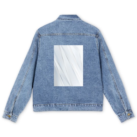 Luxury White Silver Stripes Men's Denim Jackets