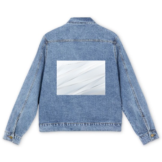 Luxury White Silver Stripes Men's Denim Jackets
