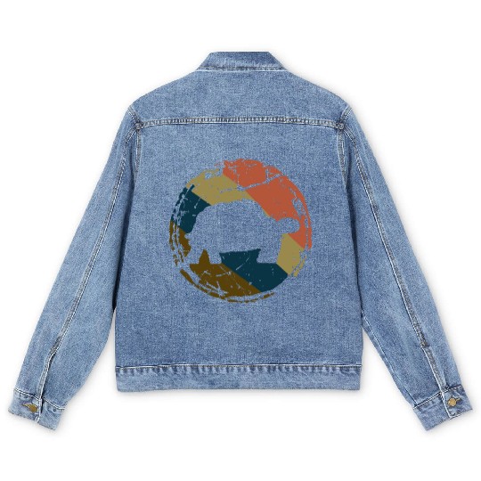 Turtle Lover Gift Tortoise Vintage Sea Turtle Men's Denim Jackets