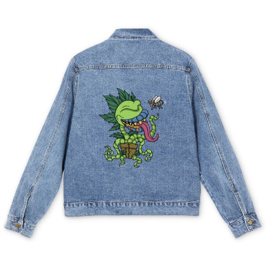 Venus Fly Trap Botanical Monster Plant Carnivorous Men's Denim Jackets