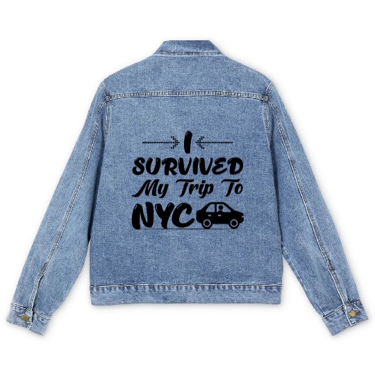 I Survived My Trip To NYC Men's Denim Jackets Design