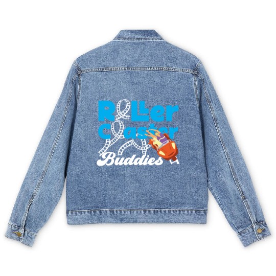 Roller Coaster Friends Besties Men's Denim Jackets