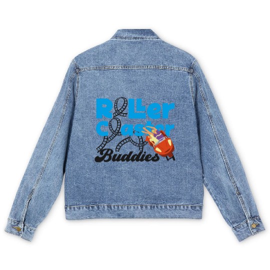 Roller Coaster Friends Besties Men's Denim Jackets
