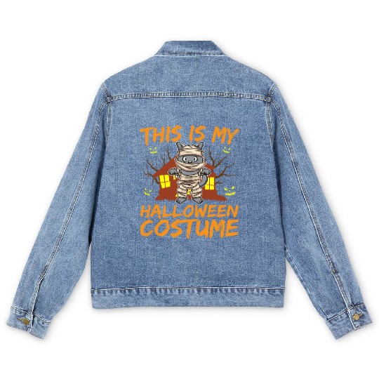 Scary Creepy Animal This Is My Halloween Costume Men's Denim Jackets