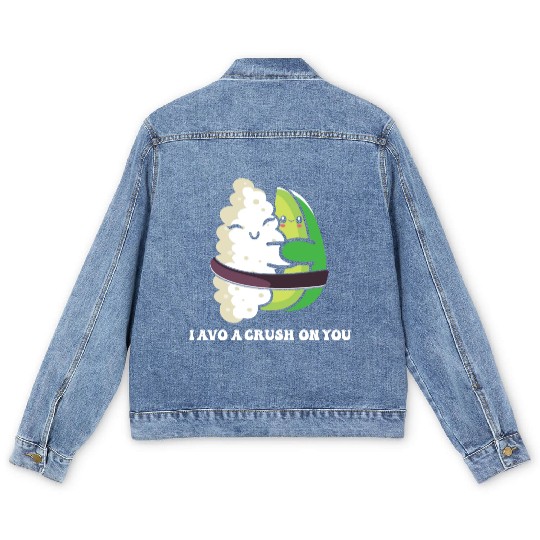 Avocado and Sushi Love Vegan And Lover Men's Denim Jackets