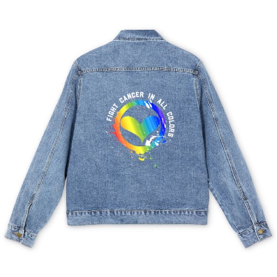 Cancer Sucks In Every Color Fighter Fight Support Men's Denim Jackets
