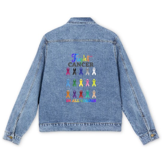 Cancer Sucks In Every Color Fighter Fight Support Men's Denim Jackets