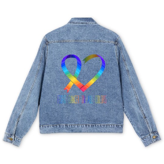 Cancer Sucks In Every Color Fighter Fight Support Men's Denim Jackets