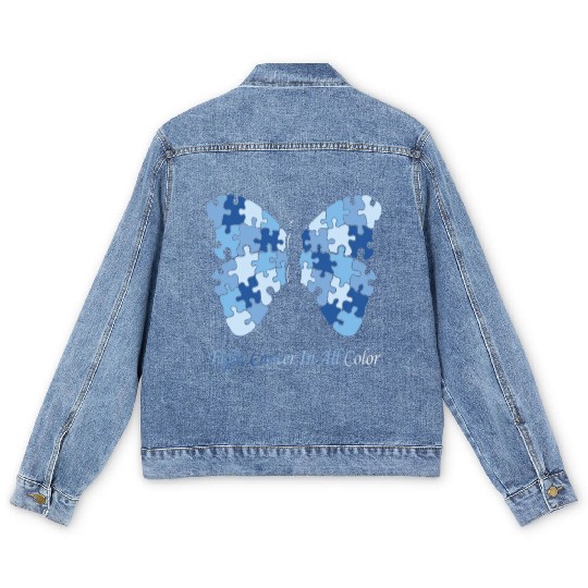 Cancer Sucks In Every Color Fighter Fight Support Men's Denim Jackets