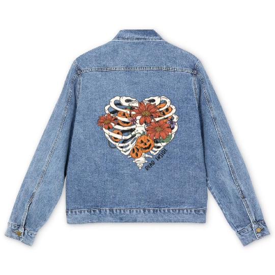 Fun Halloween Designs Dead Inside Men's Denim Jackets