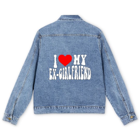 I Love My Ex Girlfriend stroke Men's Denim Jackets
