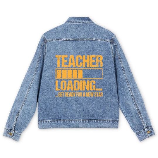 Teacher Loading Teacher Gift Men's Denim Jackets