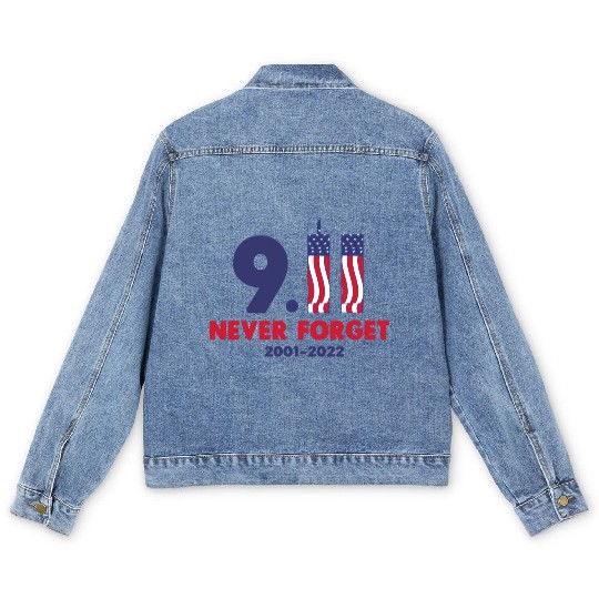 911 Never Forget 2001-2022 Patriot day Men's Denim Jackets
