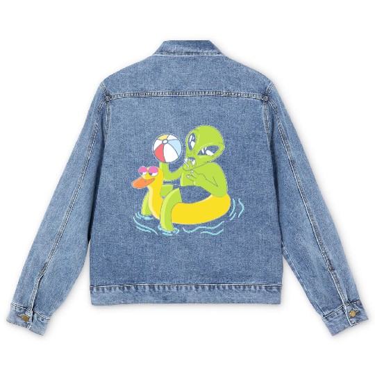 Alien Believer Inflatable Sphere Squad Water Ball Men's Denim Jackets