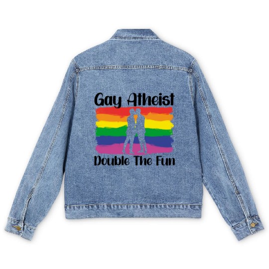 Gay LGBTQ Atheist Atheism Anti Religion Securalism Men's Denim Jackets