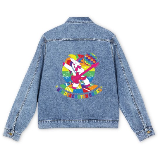 Back To School Kindergarten Awesome Lifestyle Gift Men's Denim Jackets