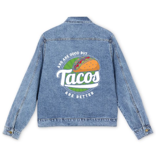 Mexican Tacos Food Lifestyle Food Lover Gifts Idea Men's Denim Jackets