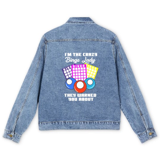 Crazy Bingo Lady Men's Denim Jackets