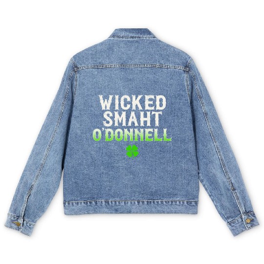 Wicked Smaht O'Donnell Clan Boston Irish Slang Men's Denim Jackets
