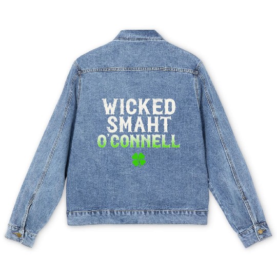 Wicked Smaht O'Connell Clan Boston Irish Slang Men's Denim Jackets