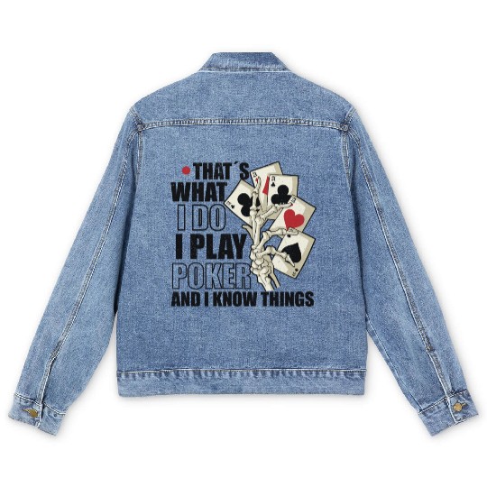Poker Casino Poker Player Gambling Roulette Gift Men's Denim Jackets