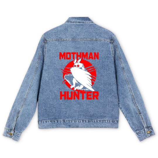 Cryptozoologist Cryptid Folklore Funny Mothman Men's Denim Jackets