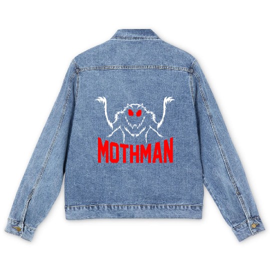 Folklore Monsters Cryptid Goth Mothman Men's Denim Jackets