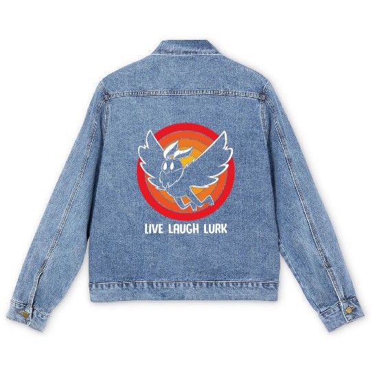 Funny Cryptid Live Laugh Lurk Mothman Men's Denim Jackets