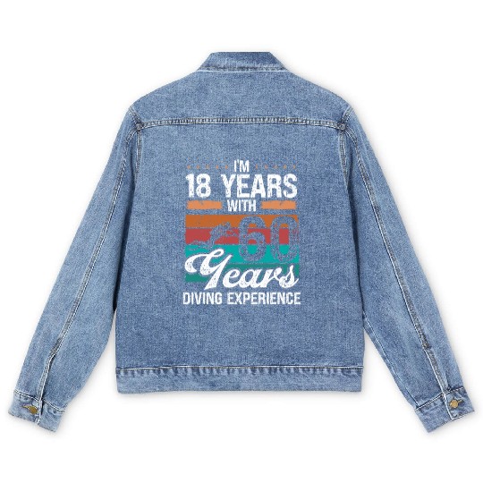 78 Birthday Idea Scuba Diving 78 Year Old Diver Men's Denim Jackets