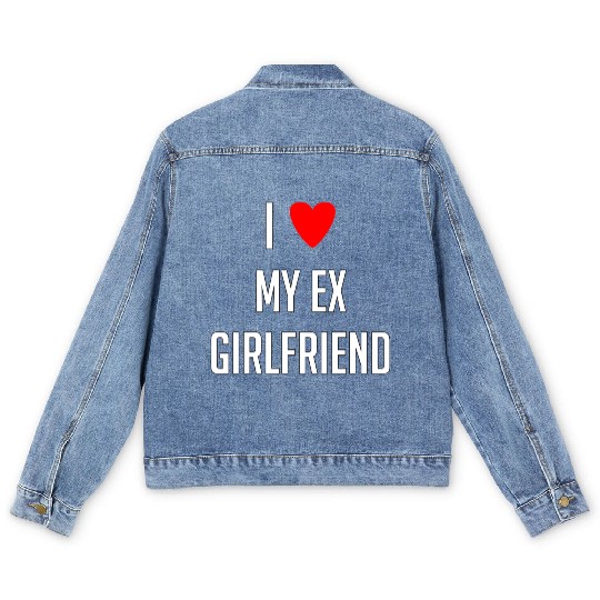 I LOVE MY EX GIRLFRIEND HEART TRENDY Men's Denim Jackets