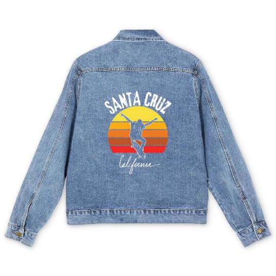 Old School Skater Santa Cruz California Men's Denim Jackets