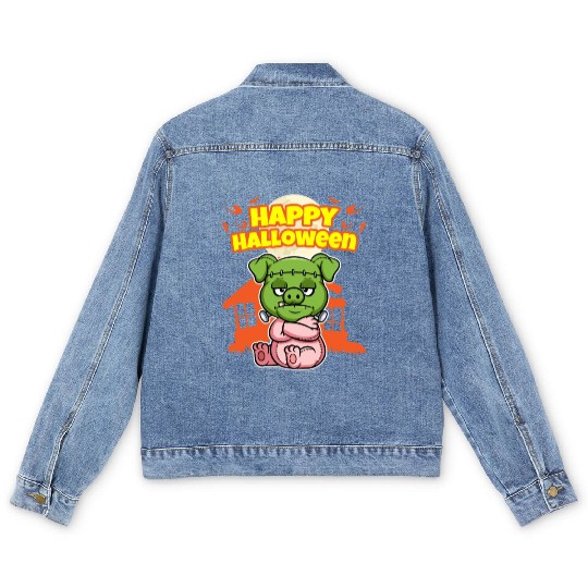 Happy Halloween Scary Funny Hallow's Eve Costume Men's Denim Jackets