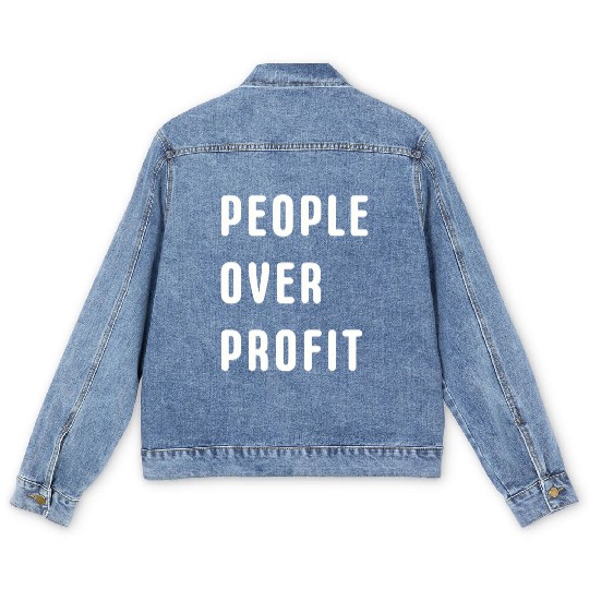 People Over Profit Anti Capitalism Protest Men's Denim Jackets