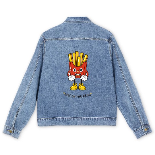 Eyes on the fries unisex Men's Denim Jackets
