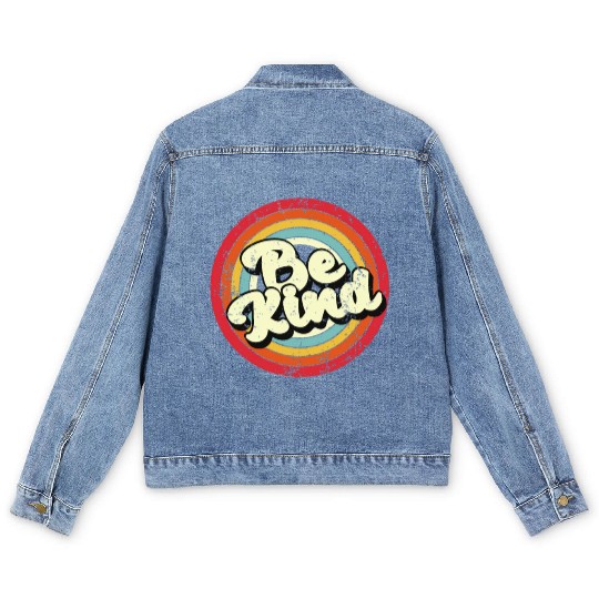 Be Kind - Rainbow Retro Vintage LGBT Men's Denim Jackets