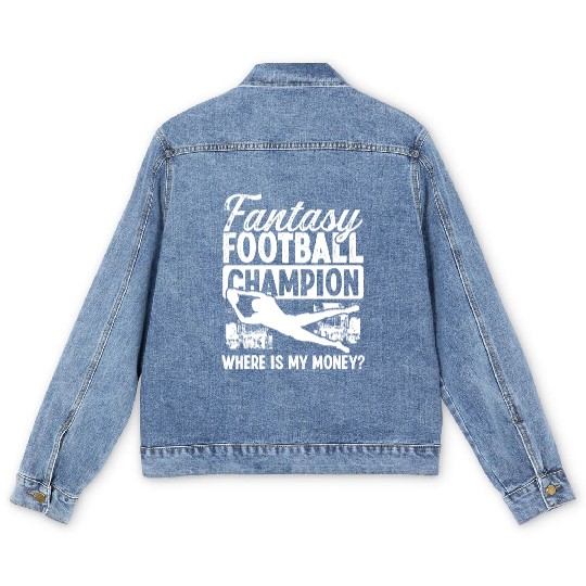 Fantasy Football Championship Funny Money Team Men's Denim Jackets