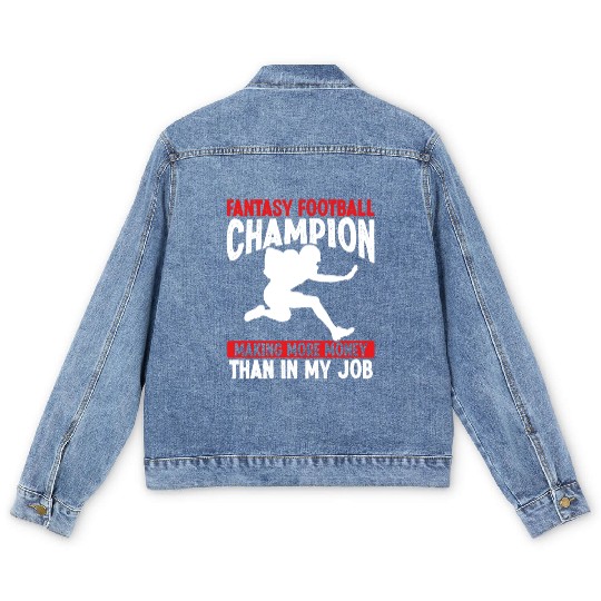 Fantasy Football Championship making Money Team Men's Denim Jackets