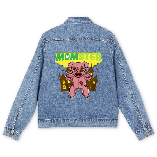 Momster Monster Mom Scary Halloween Mommy Costume Men's Denim Jackets